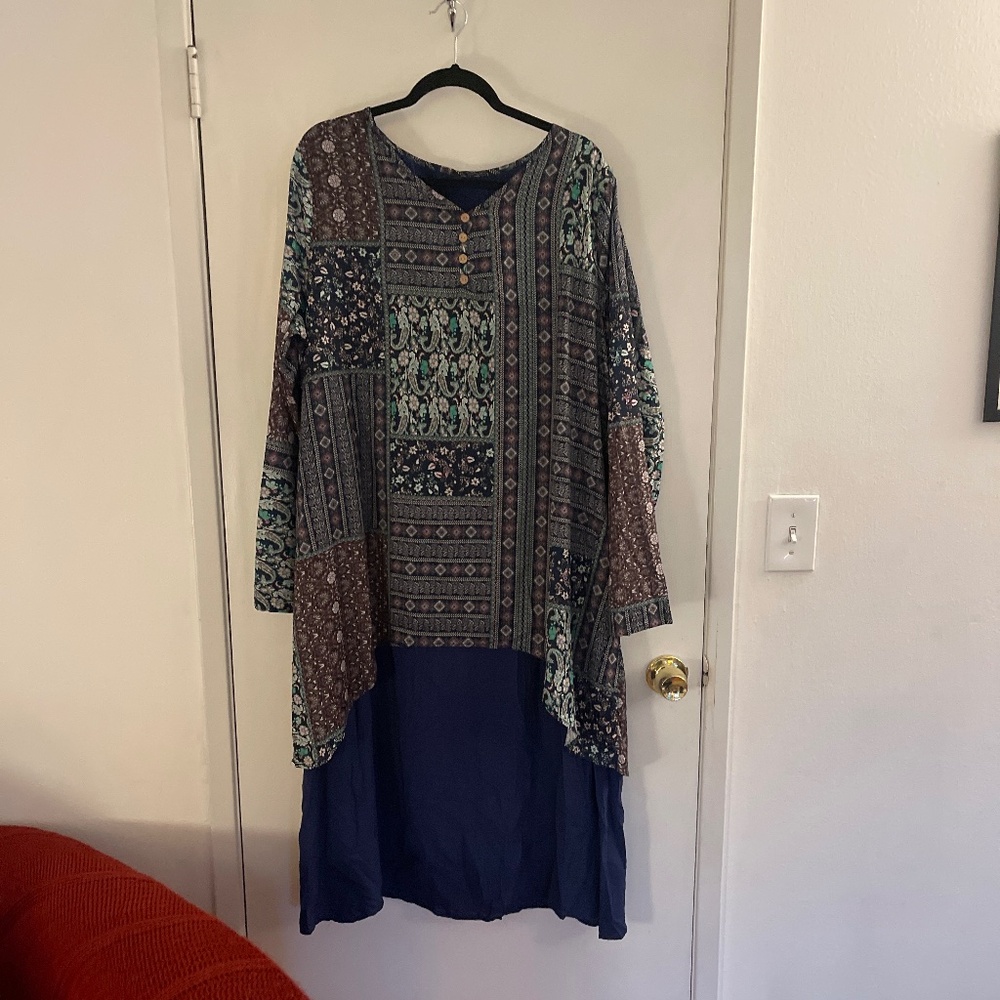 Plus size navy blue dress size 5xl